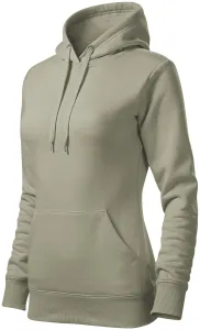 Damen Sweatshirt mit Kapuze ohne Reißverschluss, helles Khaki, M