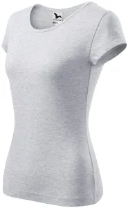 Damen T-Shirt mit sehr kurzen Ärmeln, hellgrauer Marmor, 2XL