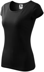 Damen T-Shirt mit sehr kurzen Ärmeln, schwarz, 3XL