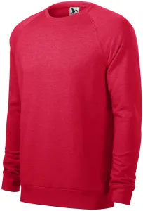 Einfaches Herren-Sweatshirt, roter Marmor, L