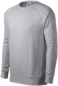 Einfaches Herren-Sweatshirt, Silberner Marmor, XL
