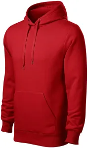 Herren Sweatshirt mit Kapuze ohne Reißverschluss, rot
