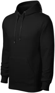 Herren Sweatshirt mit Kapuze ohne Reißverschluss, schwarz, S