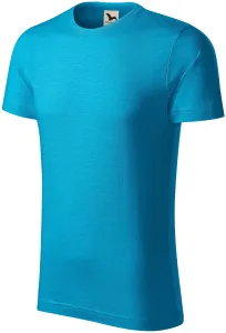 Herren-T-Shirt aus strukturierter Bio-Baumwolle, türkis, S