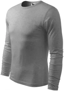 Langärmliges T-Shirt für Männer, dunkelgrauer Marmor, S