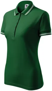 Kontrast-Poloshirt für Damen, Flaschengrün, 2XL