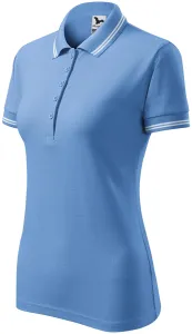 Kontrast-Poloshirt für Damen, Himmelblau, M