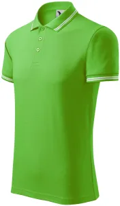 Kontrastiertes Poloshirt für Herren, Apfelgrün, XL