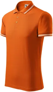 Kontrastiertes Poloshirt für Herren, orange, S