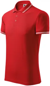 Kontrastiertes Poloshirt für Herren, rot, S