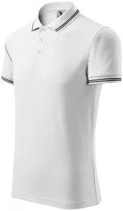Kontrastiertes Poloshirt für Herren, weiß, XL