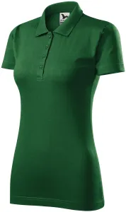 Slim Fit Poloshirt für Damen, Flaschengrün, XL