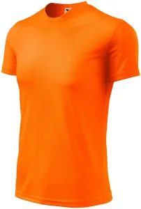 Sport-T-Shirt für Kinder, neon orange, 134cm / 8Jahre