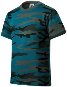 T-Shirt der Camouflage-Kinder, tarnblau, 122cm / 6Jahre