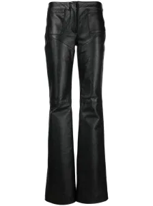 MARINE SERRE - Wide Leg Leather Trousers