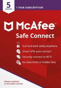 McAfee Safe Connect VPN 5 Devices 1 Year McAfee Key GLOBAL