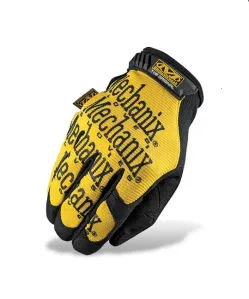 Mechanix Original Einsatzhandschuhe, gelb mit schwarzer Aufschrift
