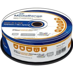 MediaRange DVD+R Inkjet Fullsurface Printable 25 Stk Cakebox