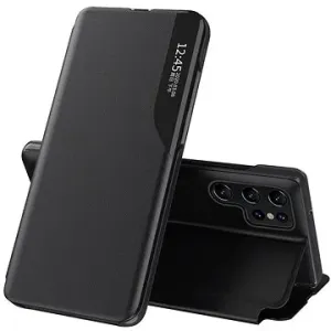 MG Eco Leather View Buchhülle für Samsung Galaxy S23 Ultra, schwarz