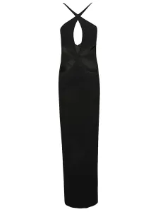MONOT - Cut-out Detail Silk Crepe Long Dress
