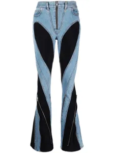 MUGLER - Slited Bi-material Spiral Jeans