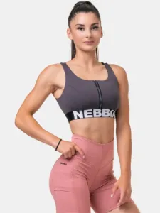 Nebbia Smart Zip Front Sports Bra Marron S Fitness Unterwäsche