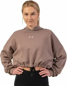 Nebbia Loose Fit Crop Hoodie Iconic Brown M-L Trainingspullover