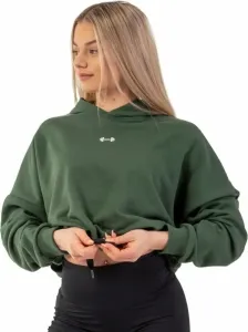 Nebbia Loose Fit Crop Hoodie Iconic Dark Green M-L Trainingspullover