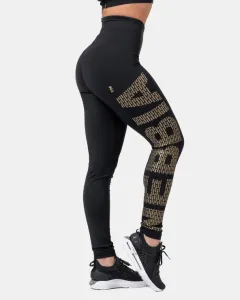 Nebbia Gold Print Leggings Black XS Fitness Hose