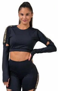 Nebbia Honey Bunny Crop Top Long Sleeve Schwarz M Fitness T-Shirt