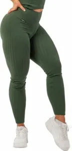 Nebbia Organic Cotton Ribbed High-Waist Leggings Dark Green M Fitness Hose
