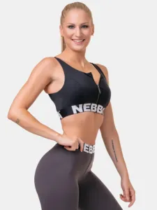 Nebbia Smart Zip Front Sports Bra Black M Fitness Unterwäsche