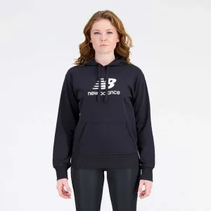 New Balance ESSENTIALS STACKED LOGO FRENCH TERRY HOODIE W Damen Sweatshirt, schwarz, größe XS