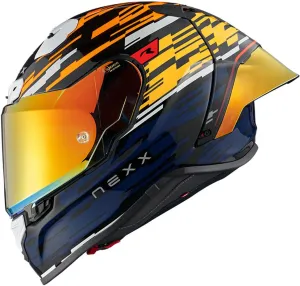 Nexx X.R3R Glitch Racer Orange Blue Full Face Helmet Größe S