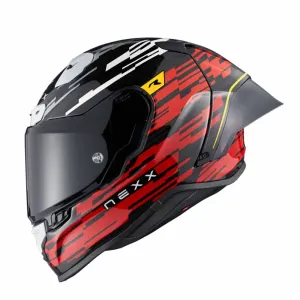 Nexx X.R3R Glitch Racer Red White Full Face Helmet Größe L