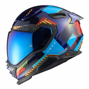 Nexx X.WST3 Fluence Blue Red Full Face Helmet Größe M