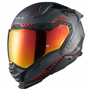 Nexx X.WST3 Fluence Grey Red Matt Full Face Helmet Größe XL