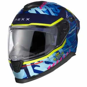 Nexx Y.100R Urbangram Indigo Blue Matt Full Face Helmet Größe 2XL