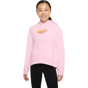 Nike NSW FLC HOODIE SSNL PRNT Sweatshirt für Mädchen, rosa, veľkosť XL