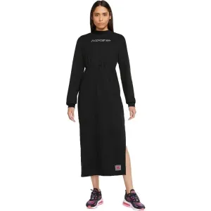 Nike NSW IC FLC LS DRESS Kleid, schwarz, größe