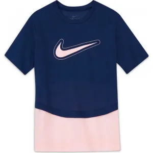 Nike DRY TROPHY SS TOP G Mädchen Sportshirt, dunkelblau, veľkosť L