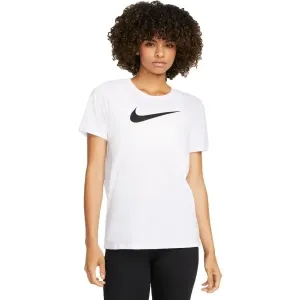 Nike NK DF TEE SWOOSH Damenshirt, weiß, veľkosť XS