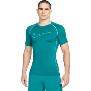 Nike NP DF TIGHT TOP SS M Herren Trainingsshirt, türkis, veľkosť XL