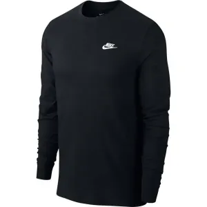 Nike NSW CLUB TEE - LS Herren Shirt, schwarz, veľkosť S