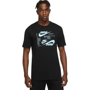 Nike NSW TEE CLUB SSNL HBR Herrenshirt, schwarz, größe L