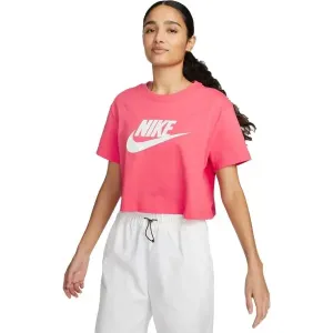 Nike NSW TEE ESSNTL CRP ICN FTR W Damenshirt, rosa, größe