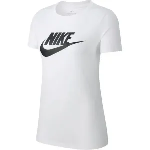 Nike NSW TEE ESSNTL ICON FUTURA Damen Shirt, weiß, größe S