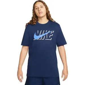 Nike NSW TEE SWOOSH BLOCK Herrenshirt, dunkelblau, größe