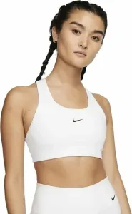Nike Dri-Fit Swoosh Womens Medium-Support 1-Piece Pad Sports Bra White/Black S Fitness Unterwäsche