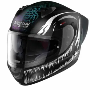 Nolan N60-6 Sport Ravenous 028 Flat Black White Black  Full Face Helmet Größe S